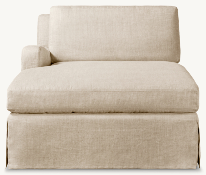 Belgian Slope Arm Slipcovered Left-Arm Chaise