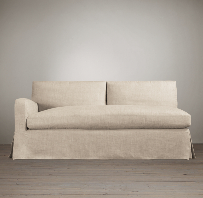 Belgian Slope Arm Slipcovered Left-Arm Sofa
