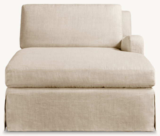 Belgian Slope Arm Slipcovered Right-Arm Chaise