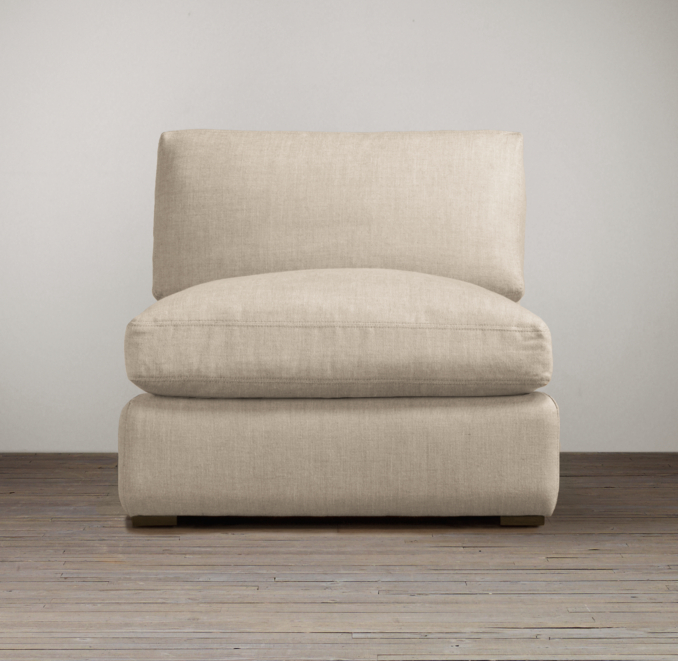 Belgian Slope Arm Upholstered Armless Chair