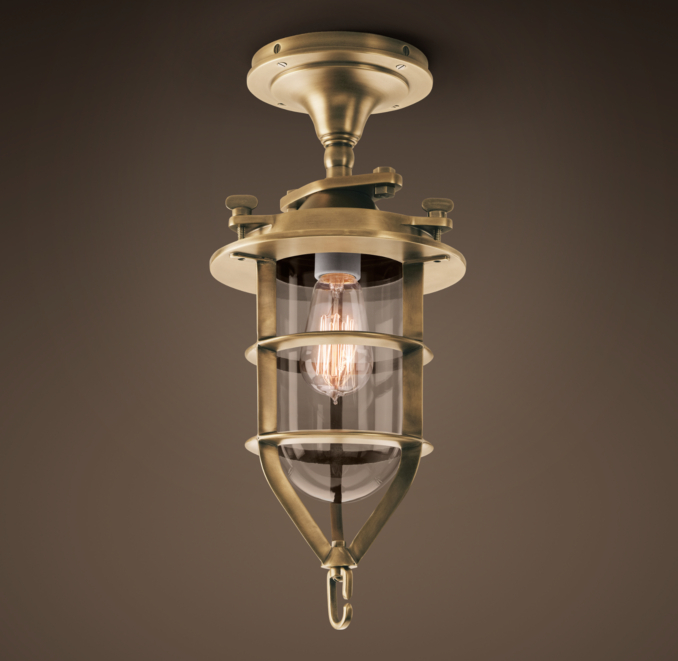 Convoy Flushmount Antique Brass