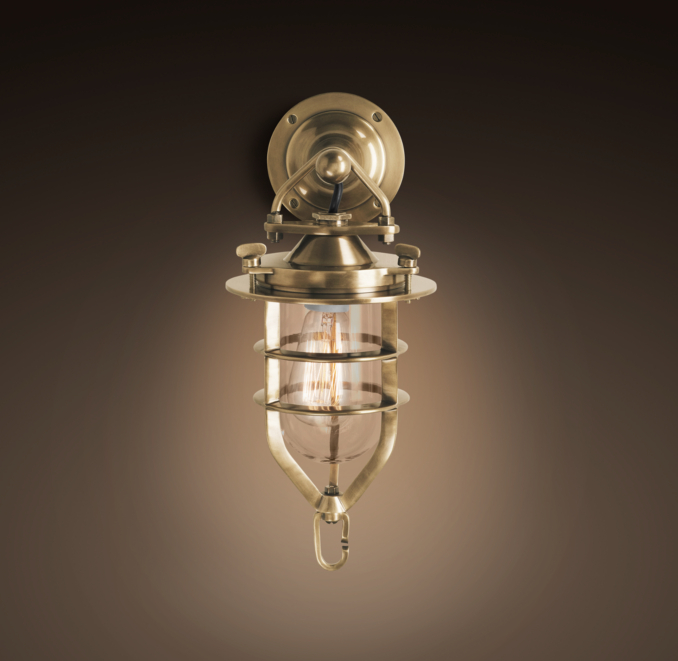 Convoy Sconce Small Antique Brass