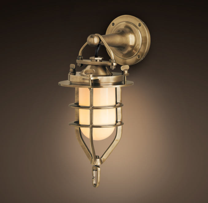 Convoy Sconce Small Antique Brass