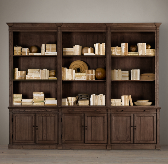 Library Triple Bookcase Brown