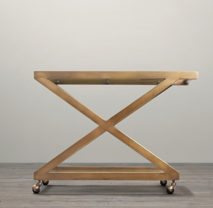 1950s Milo Bar Cart - Antiqued Brass
