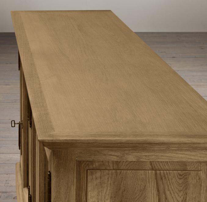 54" French Casement Media Console Glass Doors