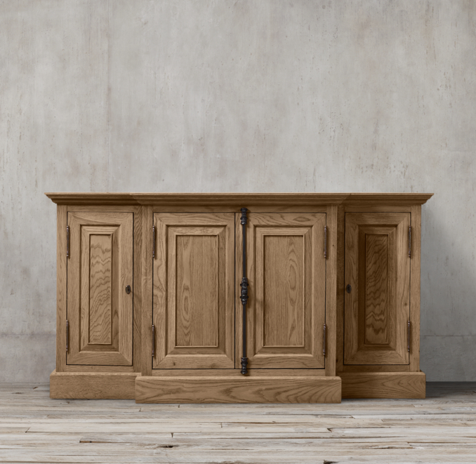 60" French Casement Media Console Solid Doors