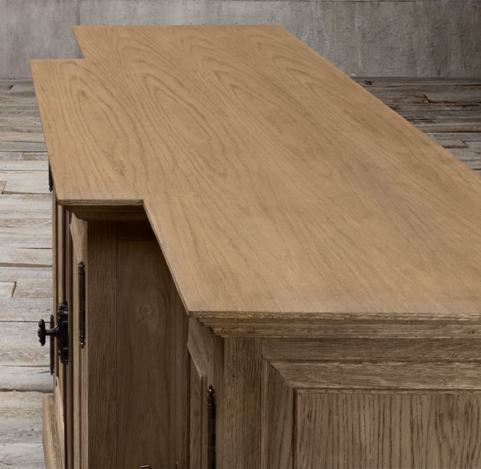 60" French Casement Media Console Solid Doors