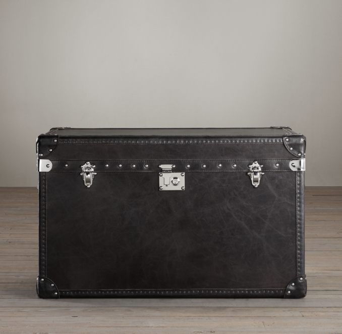 Mayfair Leather Tall Trunk Old Saddle Black