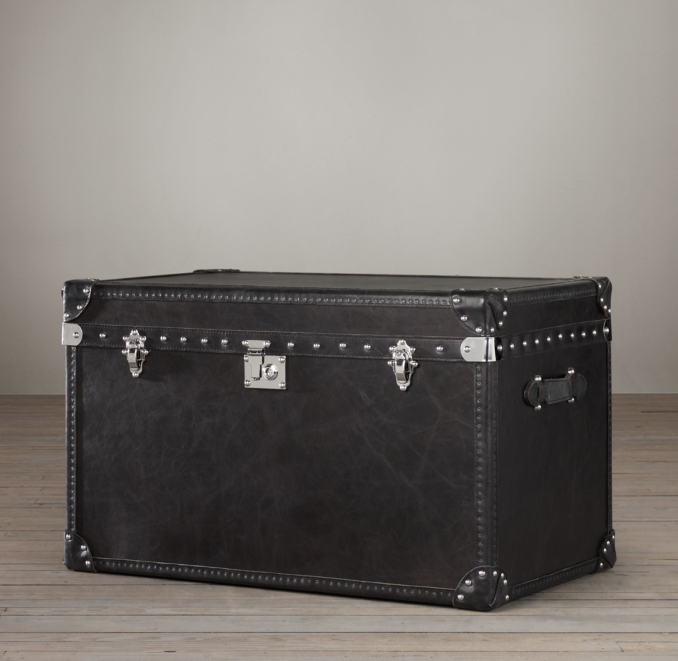 Mayfair Leather Tall Trunk Old Saddle Black