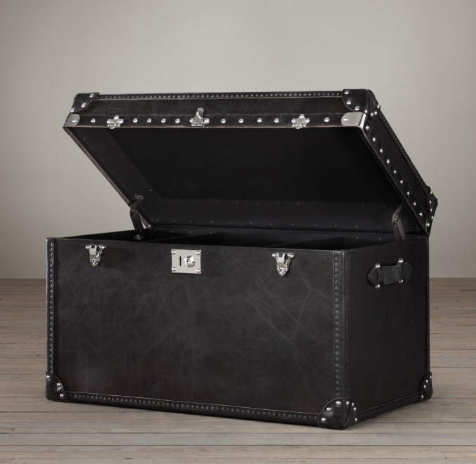 Mayfair Leather Tall Trunk Old Saddle Black