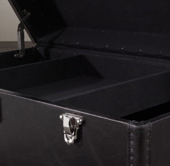 Mayfair Leather Tall Trunk Old Saddle Black