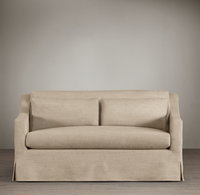 5' Belgian Classic Slope Arm Slipcovered Sofa