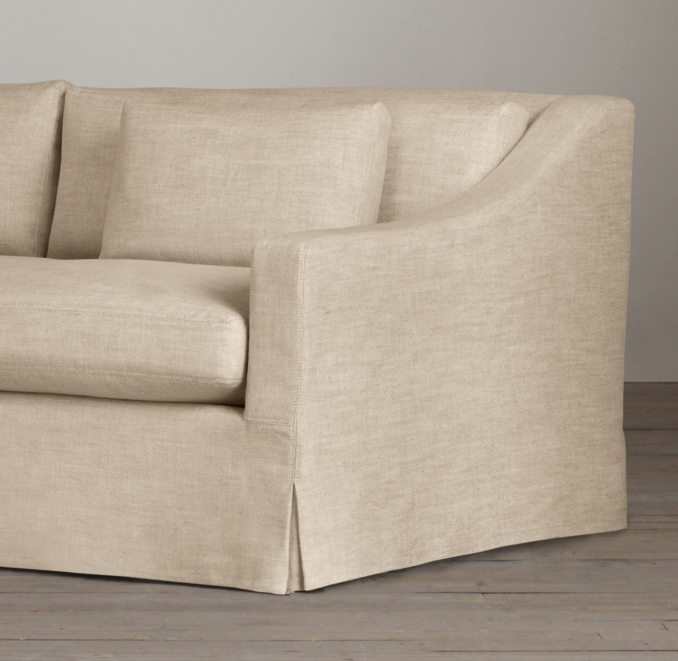 7' Belgian Classic Slope Arm Slipcovered Sofa