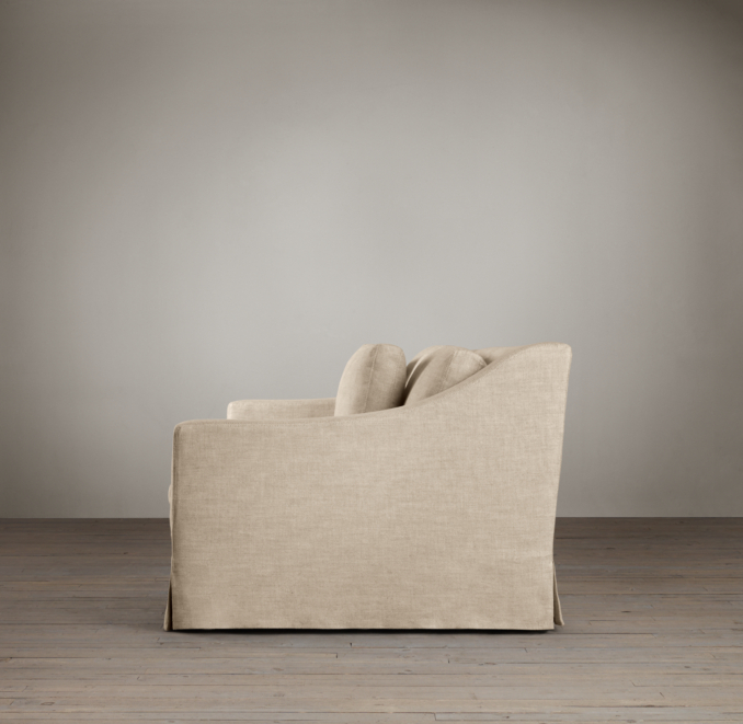 7' Belgian Classic Slope Arm Slipcovered Sofa
