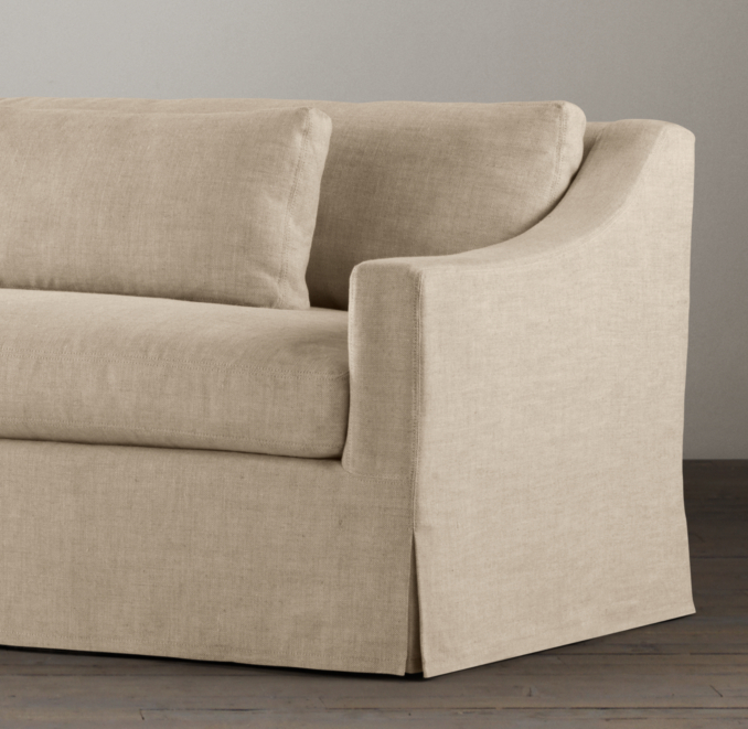 9' Belgian Classic Slope Arm Slipcovered Sofa