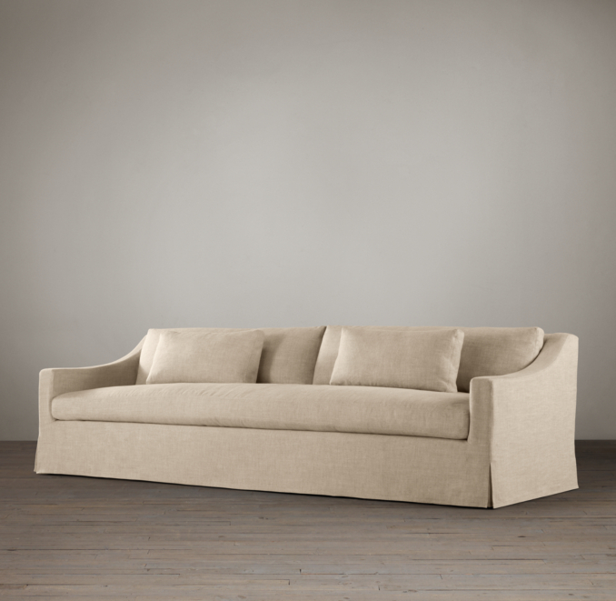 9' Belgian Classic Slope Arm Slipcovered Sofa