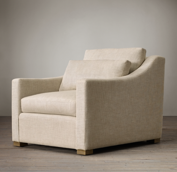 Belgian Classic Slope Arm Upholstered Chair