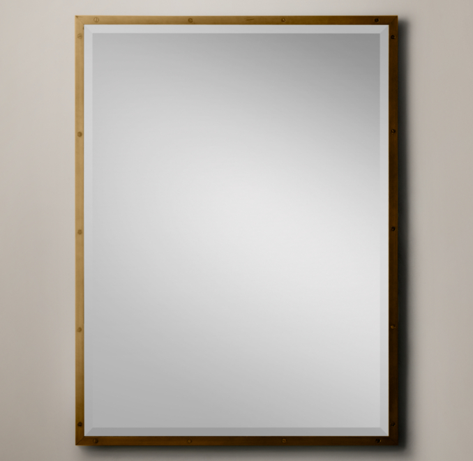 Bistro Antiqued Brass Mirror