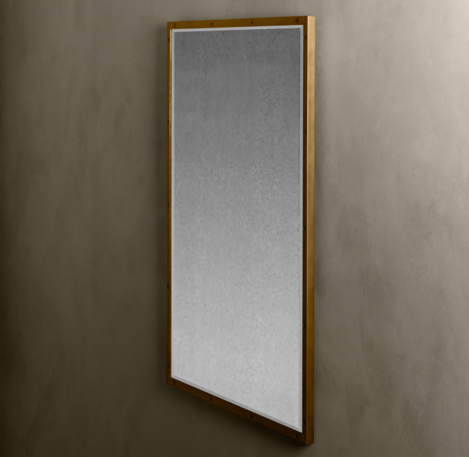 Bistro Antiqued Brass Mirror