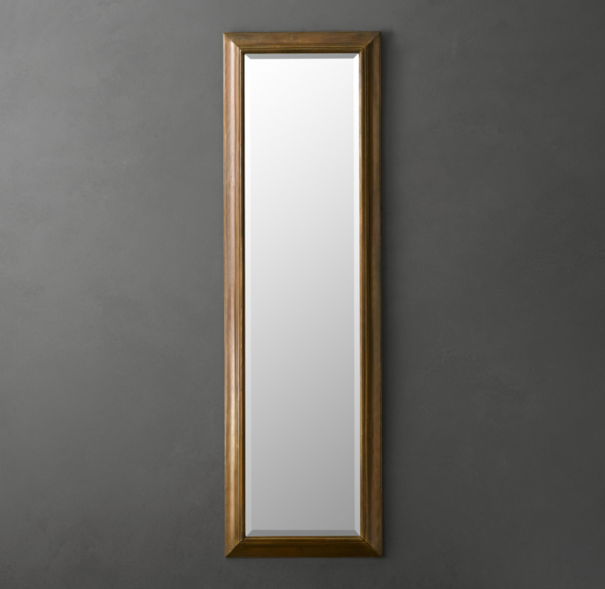 English Aged Brass Leaner Mirror
