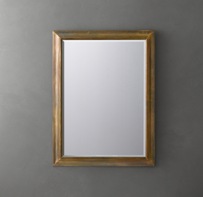 English Aged Brass Mirror