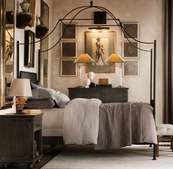 English Aged Brass Mirror