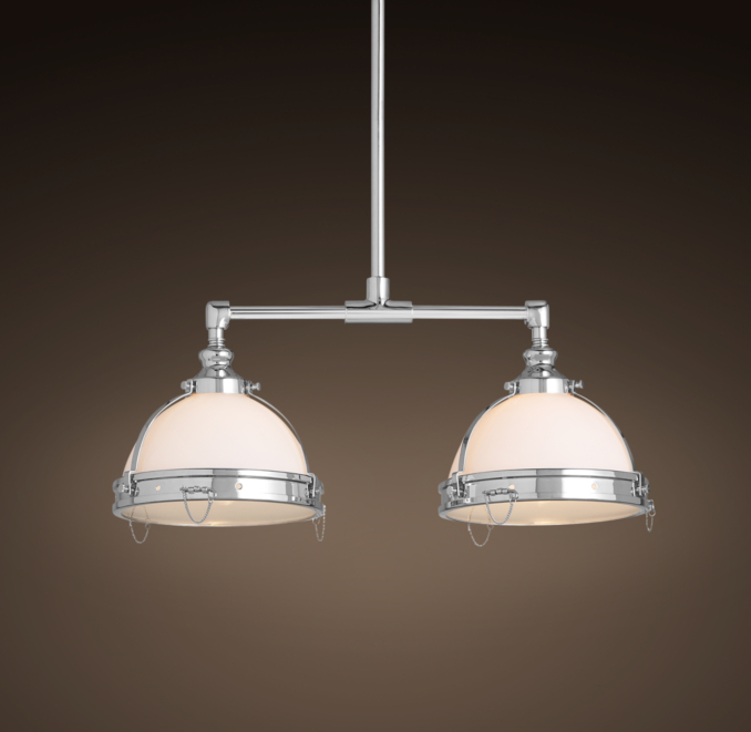 Clemson Classic Double Pendant 8" Polished Chrome