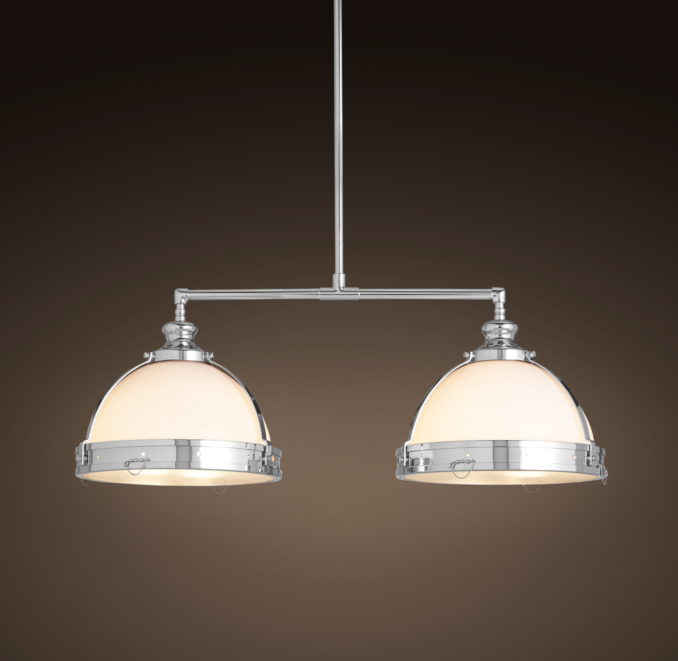 Clemson Classic Double Pendant  14" Polished Chrome