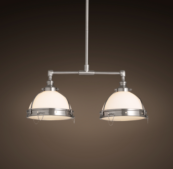 Clemson Classic Double Pendant 8" Satin Nickel