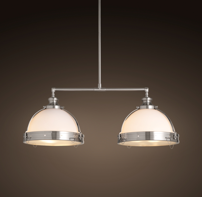 Clemson Classic Double Pendant  14" Satin Nickel
