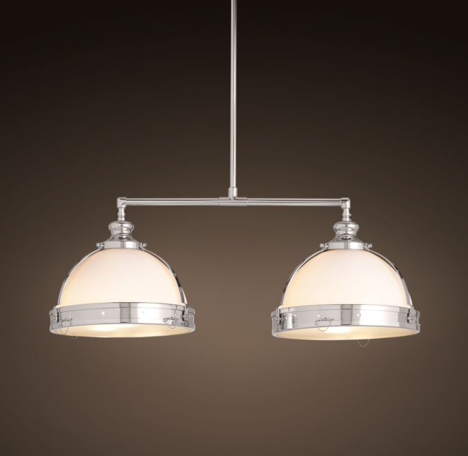 Clemson Classic Double Pendant  14" Polished Nickel