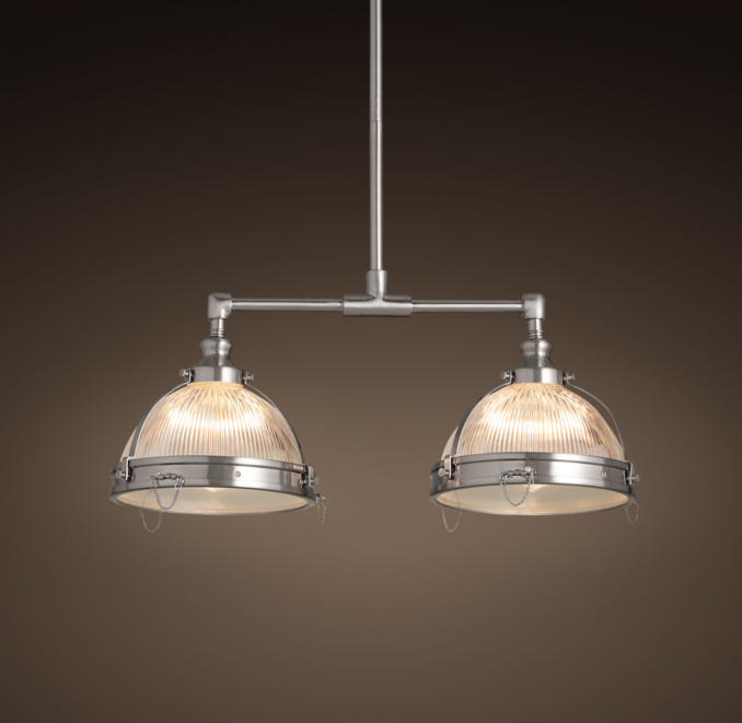 Clemson Double Pendant 8" Satin Nickel