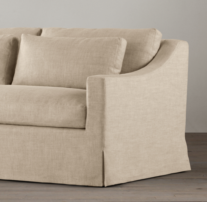 6' Belgian Classic Slope Arm Slipcovered Sofa