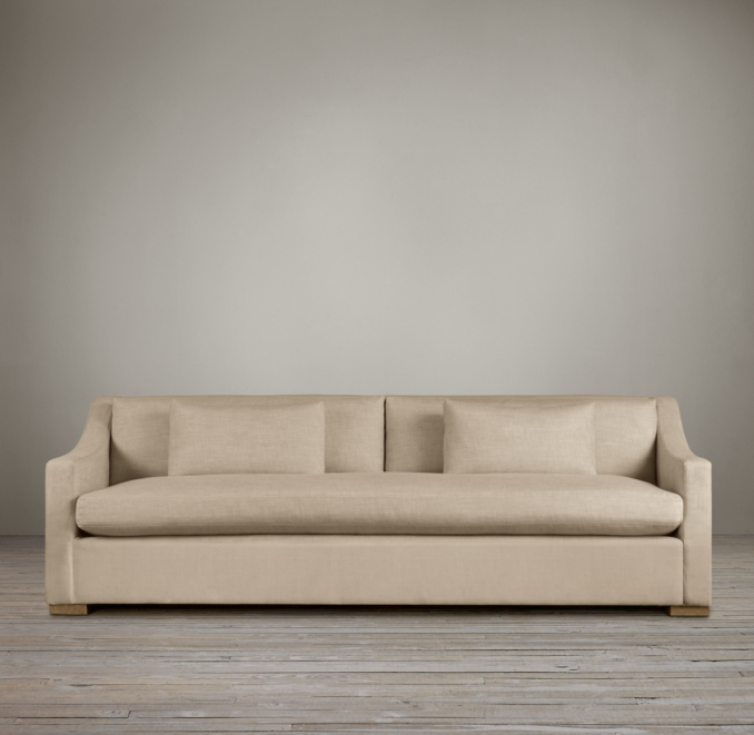 8' Belgian Classic Slope Arm Upholstered Sofa