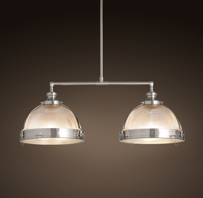 Clemson Double Pendant 14" Satin Nickel