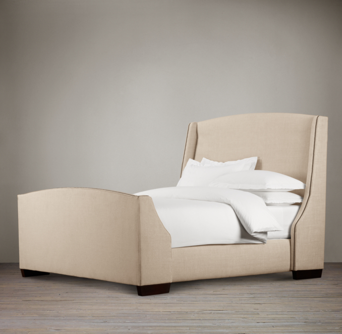 Warner Nailhead Upholstered 68" Bed with Footboard