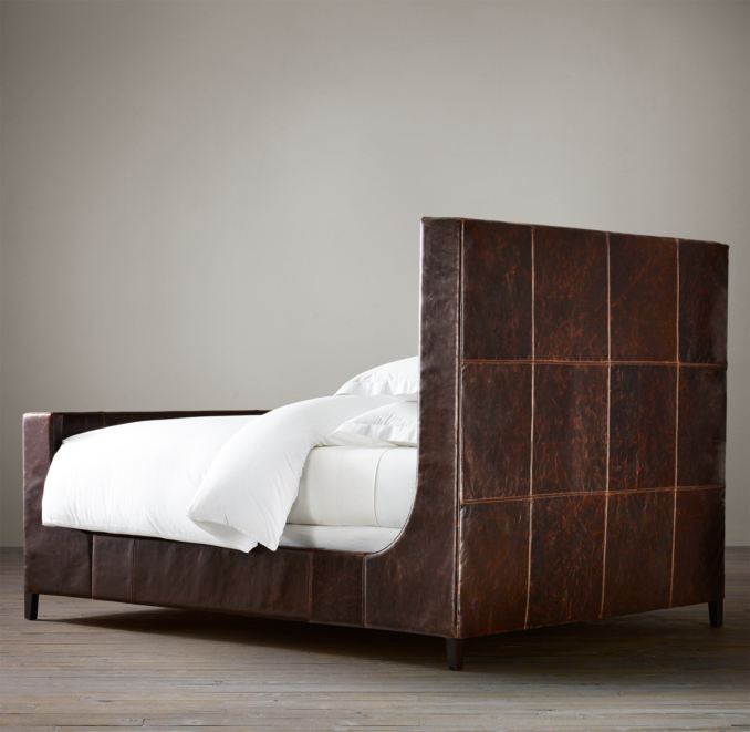 Grayson Leather Sleigh Bed 