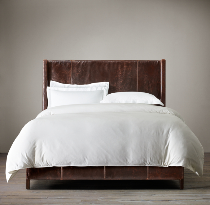 Grayson Leather Sleigh Bed without Footboard
