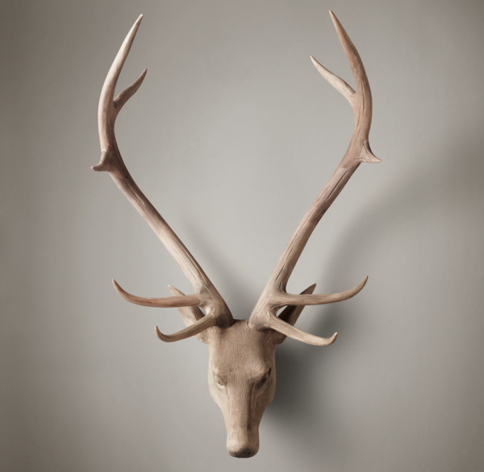 wooden stag statue