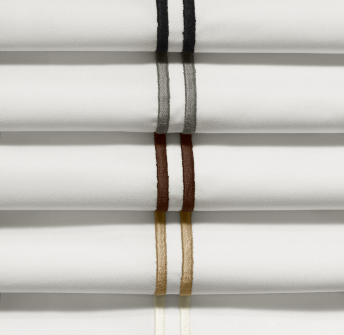 Italian Hotel Satin Stitch White Bedding Swatch