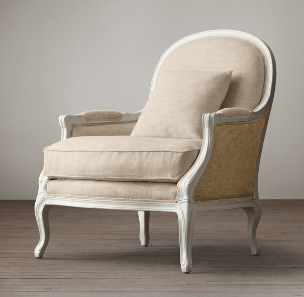 Lyon Chair White With Burlap