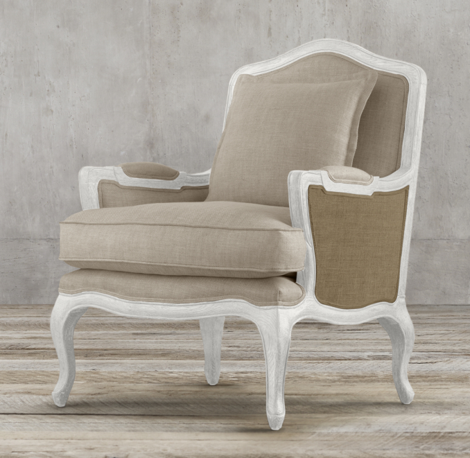 Marseilles Chair White with Burlap