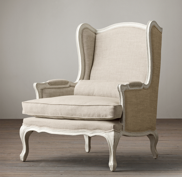 Lorraine Chair White with Burlap