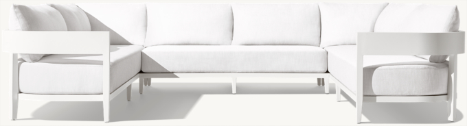 Shown in White. Cushions (sold separately) shown in White Perennials&#174; Performance Textured Linen Weave. Sectional consists of 1 four-seat left-arm return sofa, 1 two-seat armless sofa and 1 four-seat right-arm return sofa.