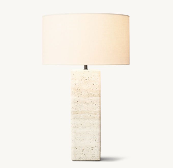 Shown in Travertine with French Drum Linen Closed Shade, size E (sold separately).