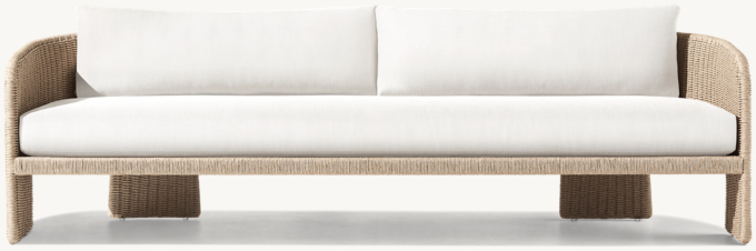 96&#190;&#34; sofa shown in Bleached. Cushion covers (sold separately) shown in White Perennials&#174; Performance Textured Linen Weave.