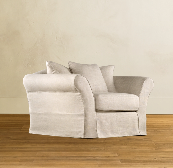 Camelback Upholstered Swivel Chair