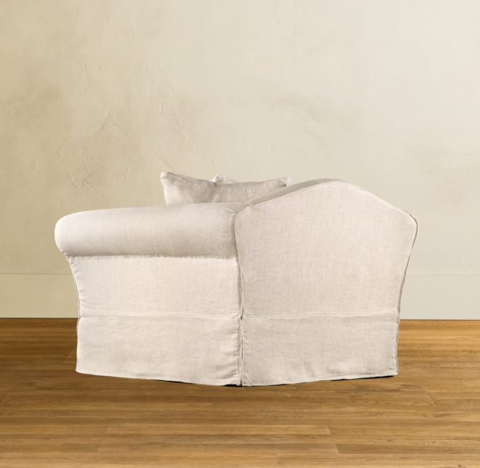 Camelback Upholstered Swivel Chair