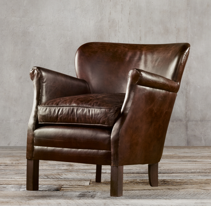 Professor's Leather Chair Without Nailheads